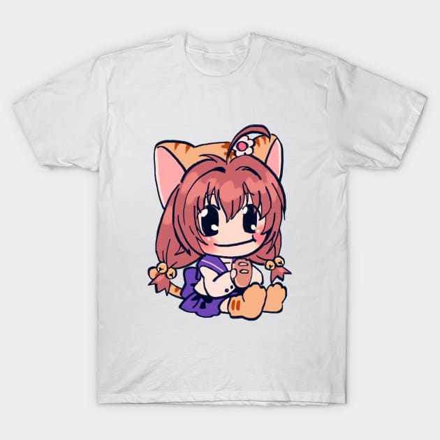 Mudwizard draws pink pastel puchiko eating bread / di gi charat T-Shirt by mudwizard